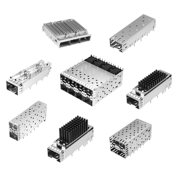 LP14BC01630 sfp+ 1x4 cage with heat sink emi spring finger light pipe press-fit
