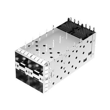 TE 1-2007637-7 Compatibile LINK-PP Connettore SFP+ 2x2 LP22BC01301 con gabbia e guida luminosa esterna (immagine 2)