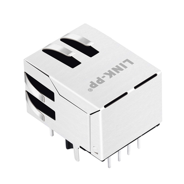 LPJ4011-8G44S0R RJ45 Jack with 10/100 Base-T Integrated Magnetics Tab Down Yellow&Green/Yellow&Green Leds image 2