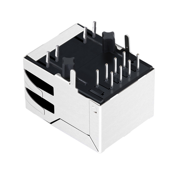 LPJ4011-8G44S0R RJ45 Jack with 10/100 Base-T Integrated Magnetics Tab Down Yellow&Green/Yellow&Green Leds image 3