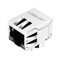 LPJ4011-8G44S0R Conector RJ45 con pestaña magnética integrada 10/100 Base-T hacia abajo LED amarillo, verde/amarillo y verde