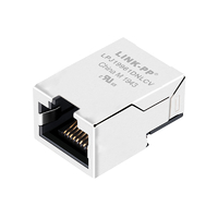 LPJ19961DNLCV Conector magnético RJ10 de montaje en superficie de 100/45 Mbps para aplicaciones PoE con pestaña hacia arriba sin LED