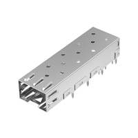 LP11AC02060 SFP 1x1 Gaiola com dissipador de calor de dedo de mola EMI Press-Fit Through Hole