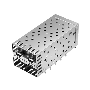 アンフェノール UE864G262010361 互換 LINK-PP LP22CC01103 SFP28 2X2 ケージ&コネクタ (EMI スプリング フィンガー ライト パイプ付き)