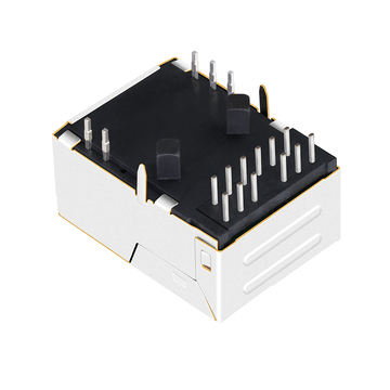 LPJK7403B98NL 1000 base-t perfil bajo rj45 magjack pestaña hacia arriba LED naranja y verde amarillo imagen 5
