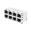LPJG47047A4NL 100/1000 Base-T 2x4 Port PoE+ Gigabit RJ45 Magjack Yellow&Green/Yellow&Green LED thumb image 1