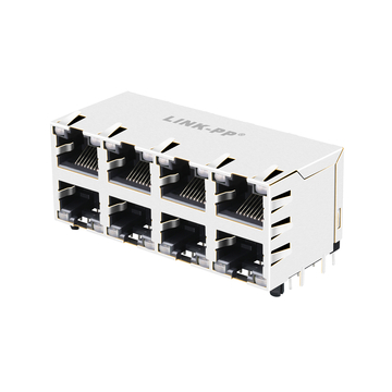 LPJG47047A4NL 100 1000 base-t 2x4 port poe+ gigabit rj45 magjack yellow&green yellow&green led