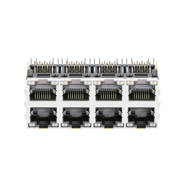 LPJG47047A4NL RJ45 2x4 Port POE+ Magnetic Jacks 1000 Base-T With Yellow&Green/Yellow&Green Leds image 2