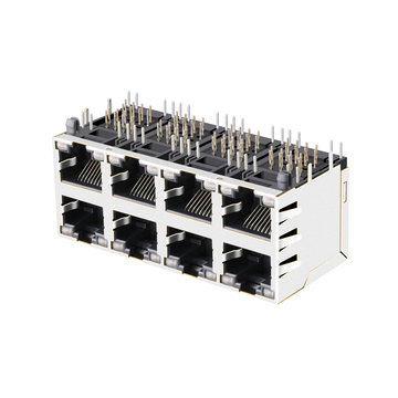 LPJG47047A4NL RJ45 2x4 Port POE+ Magnetic Jacks 1000 Base-T With Yellow&Green/Yellow&Green Leds image 3
