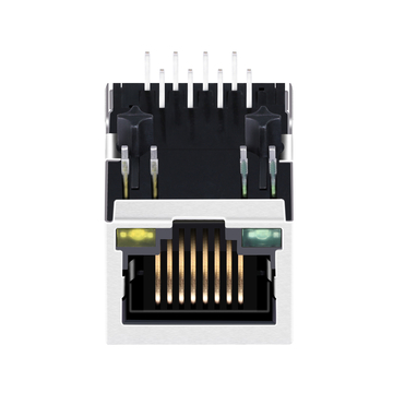 LPJE160NENL RJ45 1x1 Разъем с контактом вниз, зеленый/желтый светодиод, без встроенных магнитов, изображение 4
