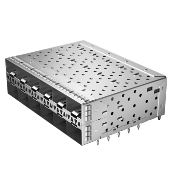 TE 2007567-5 Compatible LP26BC01101 SFP+ 2x6 Cage Connector With EMI Spring Finger Light Pipe