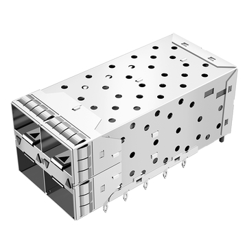LP22BC01303 sfp+ 2x2 cage&connector with emi spring finger light pipe press-fit