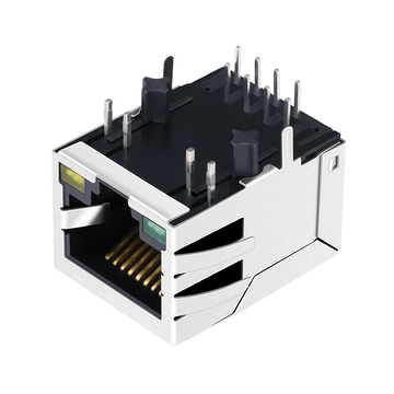 Hanrun HR913129C Compatible LPJ4011EBNL RJ45 jack With Magnetics Single Port 10/100 Base-T Tab Down Green/Yellow Led image 3
