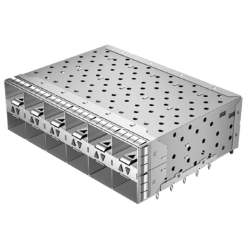 TE 2007567-6 Compatible LP26BC01201 SFP+ 2x6 Cage Connector With EMI Spring Finger Light Pipe