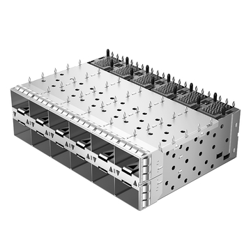 LP26BC01301 SFP+ 2x6 Cage Connector με EMI Spring Finger Light Pipe εικόνα 2