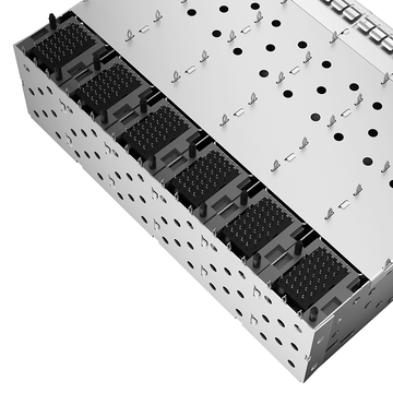 TE 1-2007562-7 Connettore SFP+ compatibile LP26BC01301 con gabbia, connettore a innesto rapido (2x6) per foro passante, incluso. Immagine Lightpipe 5