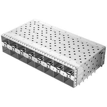 LINK-PP Conector de jaula SFP+ LP28BC01201 de 2x8 puertos con guía de luz y protección EMI contra interferencias de resorte.