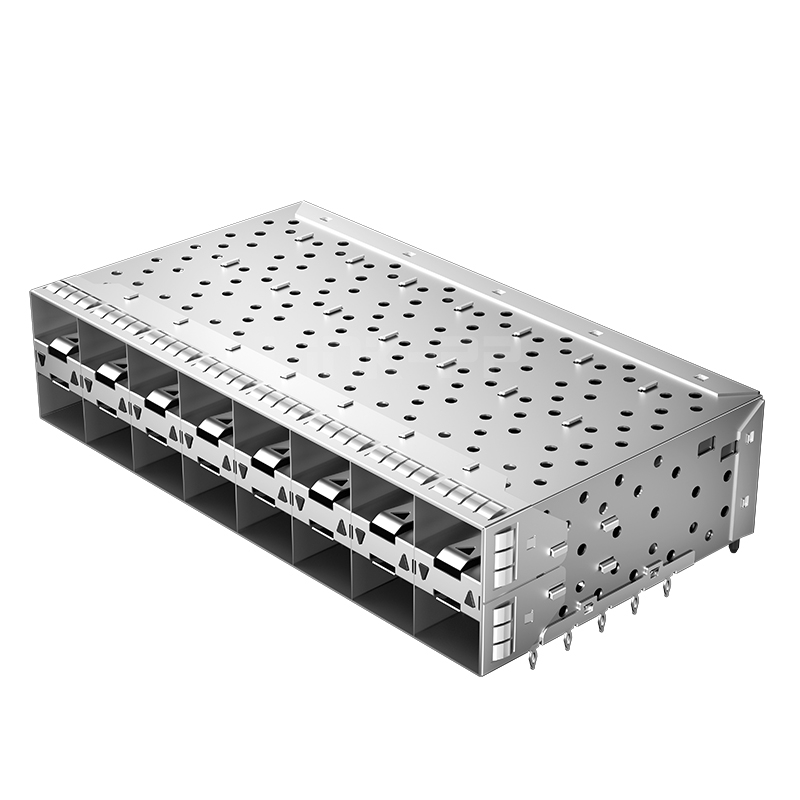 TE 2149490-7 Compatible LP28BC01301 SFP+ 2x8 Cage Connector With EMI Spring Finger Light Pipe