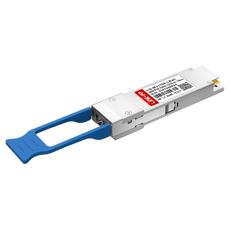 LQ-M31100-LR4C 100GBASE-PLR4 QSFP28 1310nm 10km DOM MPO-12/APC SMF Optical Transceiver Module, Breakout to 4 x 25G-LR