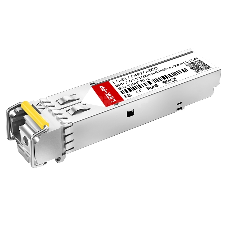 LS-BL55492G-80C 2.5G SFP BiDi 1550nm-TX/1490nm-RX 80km DOM Simplex LC SMF Optical Transceiver Module