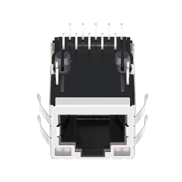 LPJG16544A4NL 1000 Base-T Однопортовый интегрированный магнитный разъем RJ45 для печатной платы, крепление вверх, зелено-желтый/зелено-желтый светодиод, изображение 4