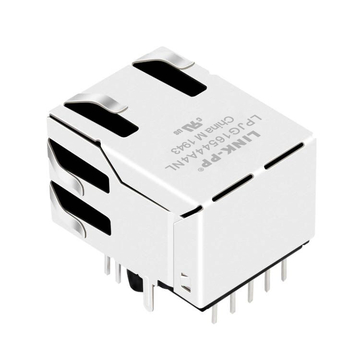 LPJG16544A4NL 1000 Base-T Однопортовый интегрированный магнитный разъем RJ45 для печатной платы, крепление вверх, зелено-желтый/зелено-желтый светодиод, изображение 5