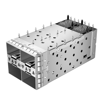 Molex 757145001 Compatible LINK-PP SFP+ 2x2 Cage Connector With EMI Spring Finger Inner/Outer LightPipe image 2