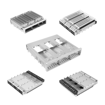 TE 2349050-1 zSFP+ Cage Ganged (1 x 3) Press-Fit EMI Shielded