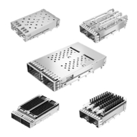 TE 2007180-2 SFP+ Cage Ganged (1 x 2) Through Hole Right Angle Press-Fit EMI Shielded Light Pipe