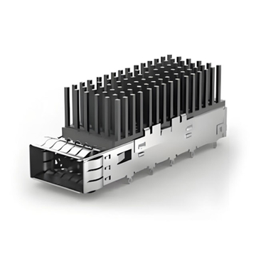 TE 2170704-6 QSFP28 Cage with Heat Sink Through Hole Right Angle Press-Fit EMI Shielded