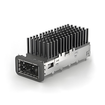 TE 2170753-3 QSFP28 Cage with Heat Sink Through Hole Right Angle Press-Fit EMI Shielded