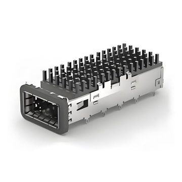 TE 2170753-4 QSFP28 Cage with Heat Sink Through Hole Right Angle Press-Fit EMI Shielded
