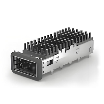 TE 2170753-5 QSFP28 Cage with Heat Sink Through Hole Right Angle Press-Fit EMI Shielded