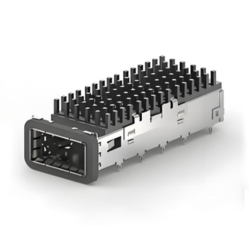 TE 2170753-8 QSFP28 Cage with Heat Sink Through Hole Right Angle Press-Fit EMI Shielded