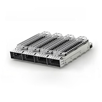 TE 2-2170747-1 ZQSFP+ Cage Ganged (1 x 4) with Heat Sink Through Hole Right Angle Press-Fit EMI Shielded Light Pipe