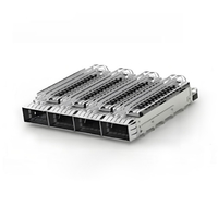TE 2-2170747-4 ZQSFP+ Cage Ganged (1 x 4) with Heat Sink Through Hole Right Angle Press-Fit EMI Shielded Light Pipe