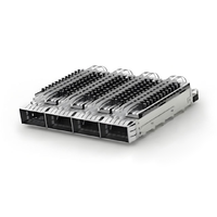 TE 2-2170747-5 ZQSFP+ Cage Ganged (1 x 4) con dissipatore di calore, foro passante, angolo retto, tubo luminoso schermato EMI