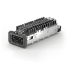 Cage QSFP2 TE 2170754-2-28 avec dissipateur thermique, trou traversant, angle droit, montage par pression, conduit de lumière blindé EMI, image miniature 1
