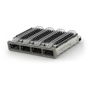 TE 2-2170785-2 ZQSFP+ قفص متجمع (1 × 4) مع فتحة تصريف حرارية بزاوية قائمة وتركيب بالضغط على أنبوب إضاءة محمي من التداخل الكهرومغناطيسي
