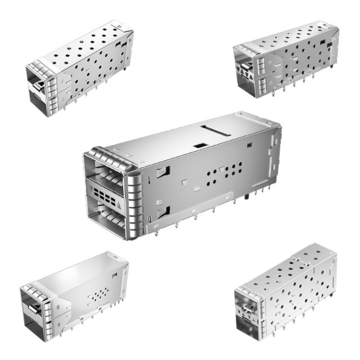 TE 2007538-3 SFP+ 2x1 Cage Assembly with Integrated Connector With Outer Light Pipe