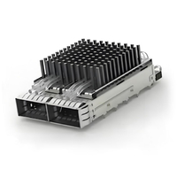 TE 2-2170808-3 QSFP28 Cage Ganged (1 x 2) with Heat Sink Through Hole Right Angle Press-Fit EMI Shielded Light Pipe