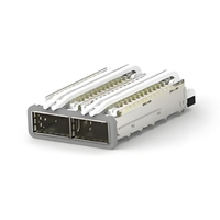 TE 2-2170814-4 QSFP28 Cage Ganged (1 x 2) with Heat Sink Through Hole Right Angle Press-Fit EMI Shielded Light Pipe