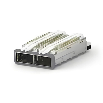TE 2-2170814-5 QSFP28 Cage Ganged (1 x 2) with Heat Sink Through Hole Right Angle Press-Fit EMI Shielded Light Pipe