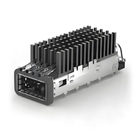TE 4-2170754-3 QSFP28 Cage with Heat Sink Through Hole Right Angle Press-Fit EMI Shielded Light Pipe