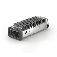 TE 4-2170754-8 QSFP28 Cage with Heat Sink Through Hole Right Angle Press-Fit EMI Shielded Light Pipe