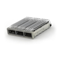 TE 4-2170769-4 QSFP28 Cage Ganged (1 x 3) with Heat Sink Through Hole Right Angle Press-Fit EMI Shielded Light Pipe