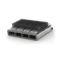 TE 4-2170785-3 ZQSFP+ Cage Ganged (1 x 4) with Heat Sink Through Hole Right Angle Press-Fit EMI Shielded Light Pipe