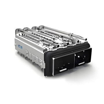 TE 2198225-1 SFP+ Cage Ganged (1 x 2) with Heat Sink Through Hole Right Angle Press-Fit EMI Shielded Light Pipe