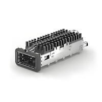 TE 2170754-5 QSFP28-Käfig mit Kühlkörper, Durchgangsloch, rechtwinklig, Presspassung, EMI-abgeschirmtes Lichtrohr