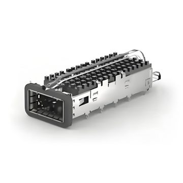 TE 2170754-7 QSFP28 Cage with Heat Sink Through Hole Right Angle Press-Fit EMI Shielded Light Pipe